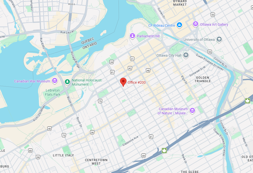 Location of Caissie Scoular life care planning office in Ottawa